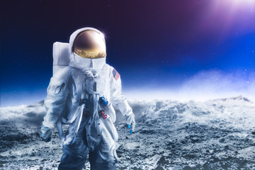 Wall Mural - astronaut walking on the moon