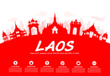 Laos Travel Landmarks.