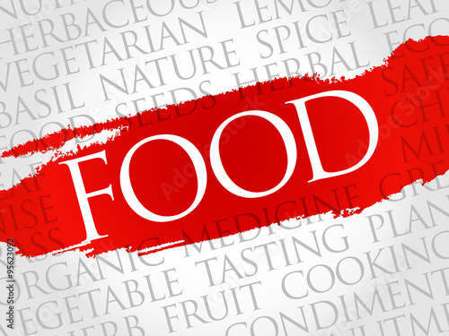 Fototapeta na wymiar FOOD word cloud, health concept