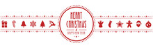 Christmas Ornament Banner Red Isolated Background