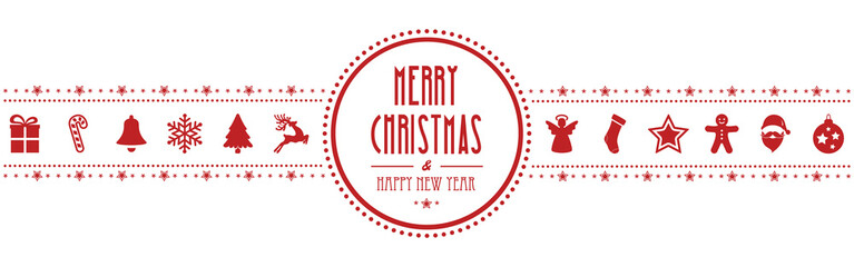 christmas ornament banner red isolated background