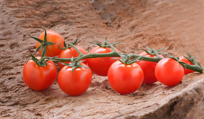 Fresh tomato on wooden  background