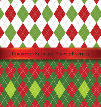 Christmas Seamless Argyle Pattern Design Set 1