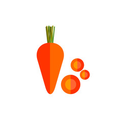 Canvas Print - carrot cut color icon flat vector