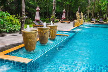 Wall Mural - Tropical Swimming Pool in the jungle.