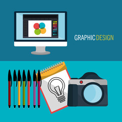 Wall Mural - Graphic design art and profession theme