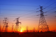 © zhengzaishanchu - The evening electricity pylon silhouette, it is very beautiful