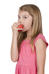 Wall Mural - Little Girl Eating an Apple