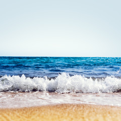 Sticker - Wave of the sea on the sand beach