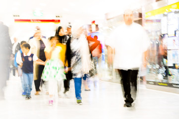 Canvas Print - Business people blur. People walking in rush hour. Business and modern life concept