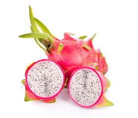 Wall Mural - dragon fruit on white background