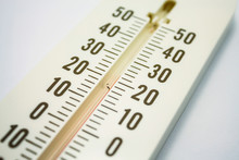 Closeup Photo Of Household Alcohol Thermometer Showing Temperatu