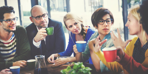 Sticker - Group of People on Coffee Break Community Concept