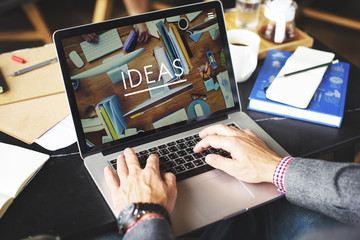 Wall Mural - businessman working ideas creative workplace concept