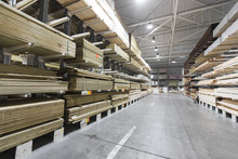 Warehouse With Variety Of Timber For Construction And Repair