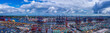 canvas print picture - Panorama Luftbild Hafen Hamburg 