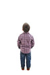 © Jelena Ivanovic - Back view of little boy looking at wall. Rear view. Isolated on white background