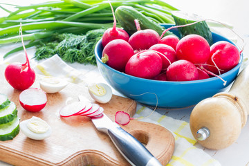 Wall Mural - Radish salad ingredients