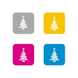Icono árbol de Navidad colores cuadro