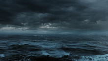 Lightning Storm At Sea / Ocean.