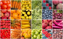 Rainbow Fruits And Vegetables Collage