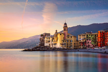 Beautiful Small Mediterranean Town At The Sunrise Time -