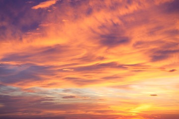 fantastic background of real sundown sky, colorful natural