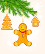 Gingerbread cookies on Christmas tree