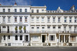 White luxury houses facades in London, Kensington and Chelsea 