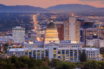 Wall Mural - Salt Lake City, Utah at night