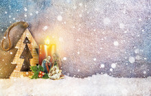 Nativity Under Snow - Merry Christmas