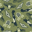 WW2 air squadron seamless pattern