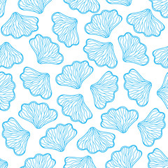 Naklejka na meble Seashell seamless pattern. Scallop vector background