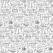 Seamless medical  hand drawn doodle pattern