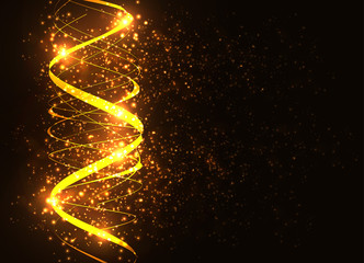 vector gold digital wave technology background.