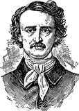 Fototapeta Konie - Vintage portrait Edgar Allan Poe