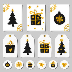 Sticker - White, Gold and Black Christmas Set