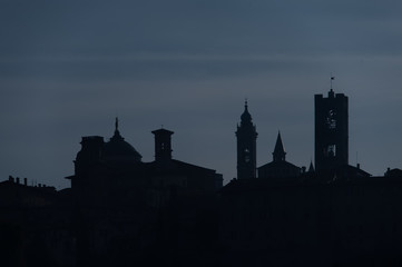 Wall Mural - Silhouette of Bergamo high