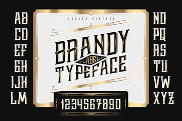 Wall Mural - Vintage Brandy Label Typeface with classic ornate and pattern