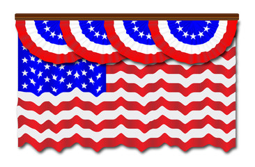 Poster - Stars And Stripes Flag And Bunting