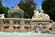 View Of The WITTELSBACHERBRUNNEN Fountain In Munich, Bavaria, Germany
