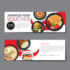 Wall Mural - japanese food voucher discount template flat design