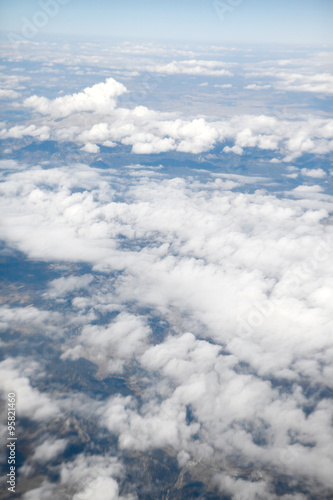 Obraz w ramie sky and Clouds looking from the Airplane