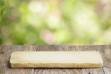 Wall Mural - chopping block at outdoor on wooden table