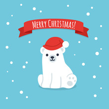 Merry Christmas Cute Polar Bear
