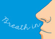 Cartoon nose breathing in word