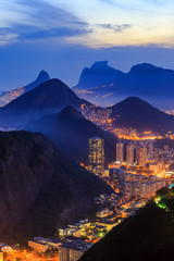 Fototapete - Night view of  Rio de Janeiro