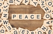 © pamela_d_mcadams - Peace spelled out in tan tile letters