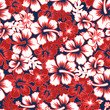 Surf floral hibiscus seamless pattern