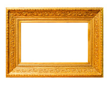 Gold Wood Frame Isolated On White